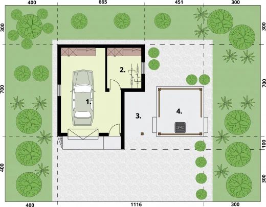 Parter projektu G24 budynek gospodarczy
