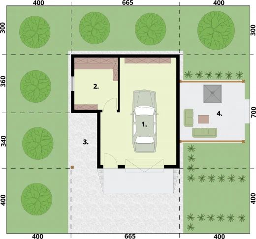 Parter projektu G53 budynek gospodarczy