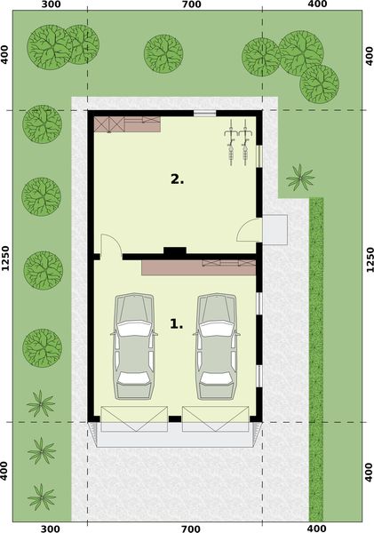 Parter projektu G1m budynek gospodarczy
