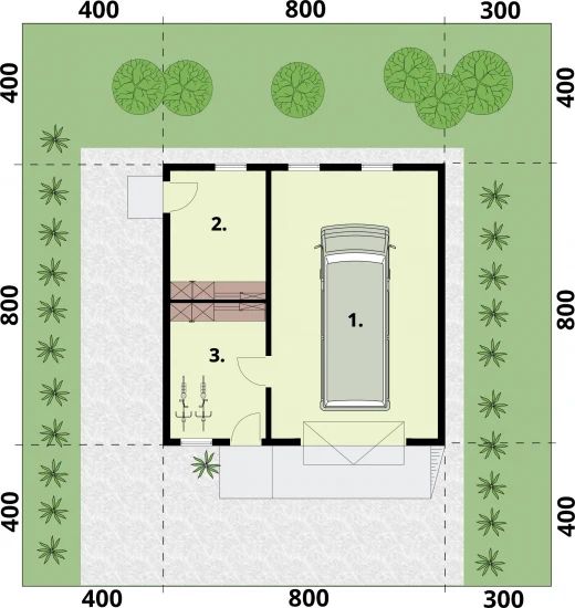 Parter projektu G207 budynek gospodarczy
