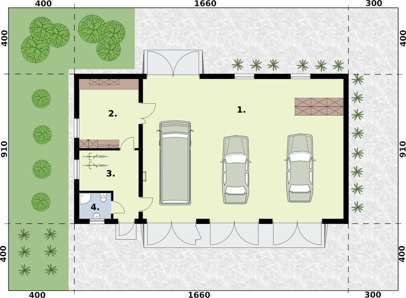Parter projektu G206 budynek gospodarczy