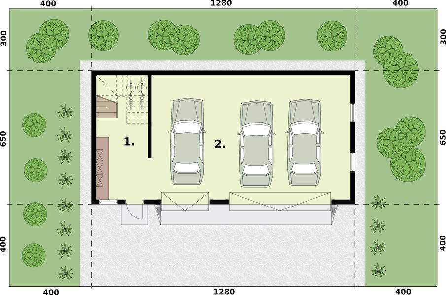 Parter projektu G299 budynek gospodarczy