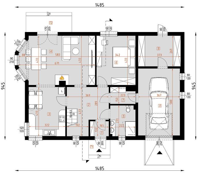 Parter projektu D83 - Martyna wersja drewniana
