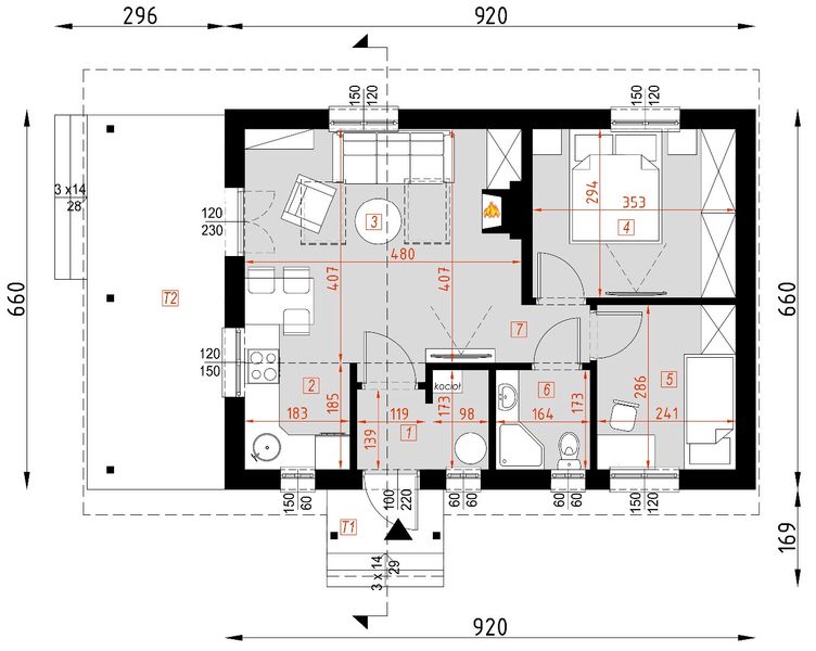Parter projektu D181 - Celina wersja drewniana