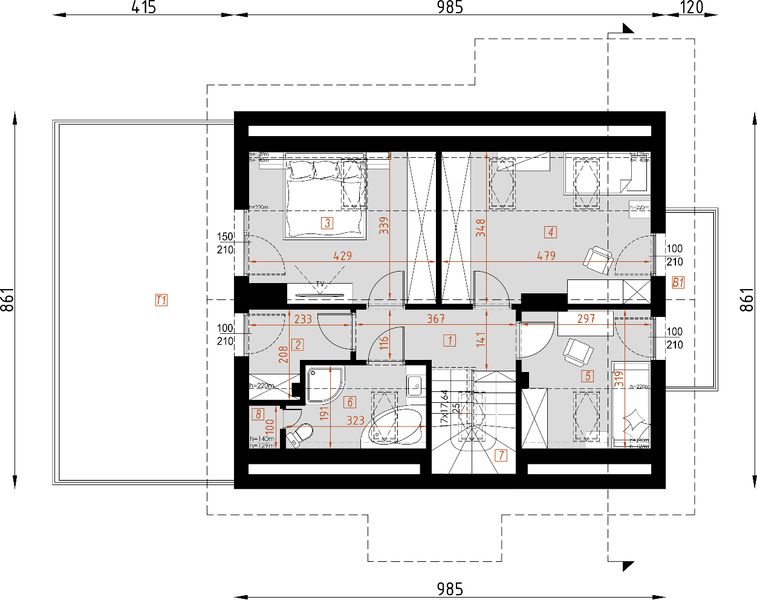 Poddasze projektu D101 - Tobiasz wersja drewniana