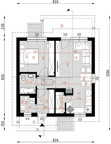 Parter projektu D138 - wersja drewniana