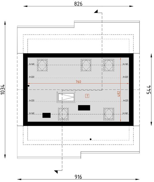 Poddasze projektu D138 - wersja drewniana