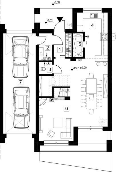 Parter projektu Dom nowoczesny