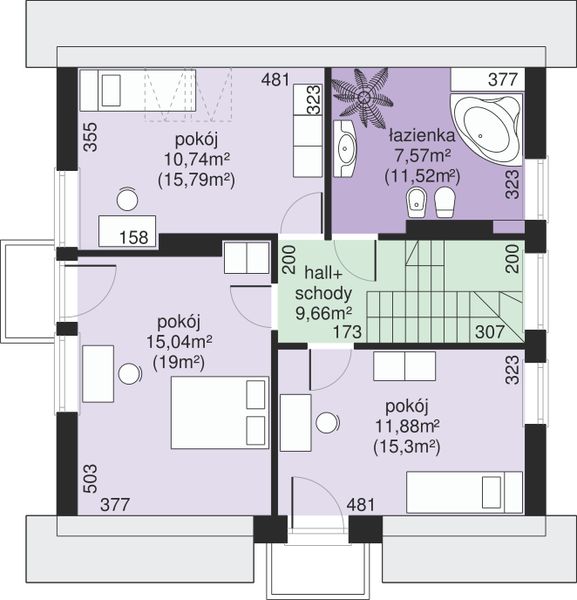 Poddasze projektu Dom przy Wiosennej 5