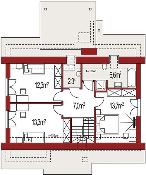 Poddasze projektu Werbi A