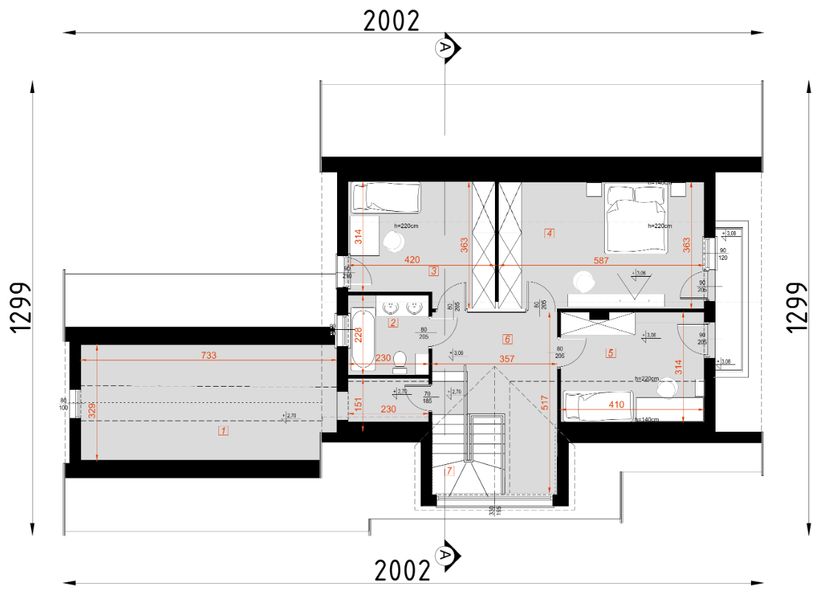 Poddasze projektu D34A - wersja drewniana