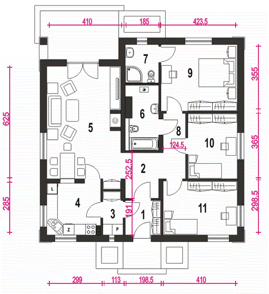 Parter projektu Marcel bez garażu [B]