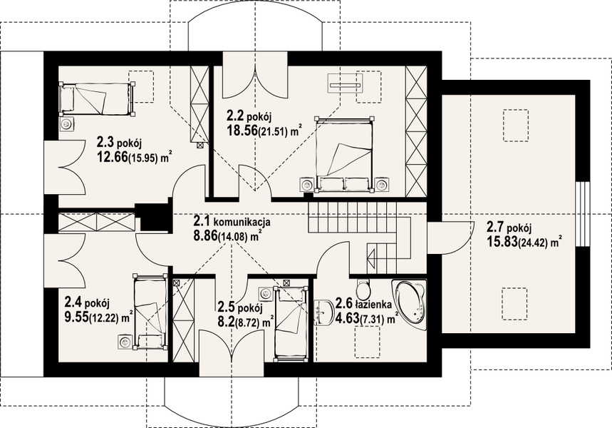 Poddasze projektu Jaworowo 9k-01