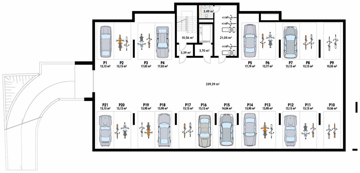 Piwnica projektu Kameralny Budynek wielorodzinny