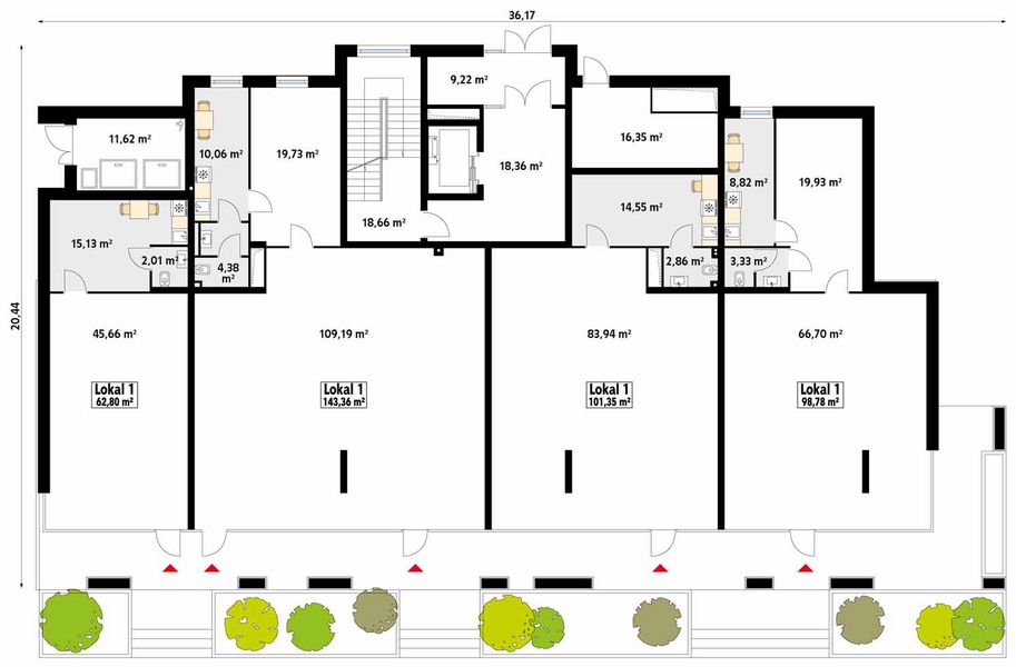 Parter projektu Kameralny Budynek wielorodzinny