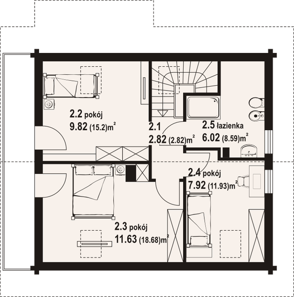 Poddasze projektu Świdnica mała dw