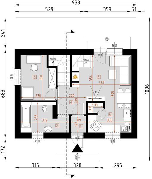 Parter projektu D67 - Paulinka z piwnicą