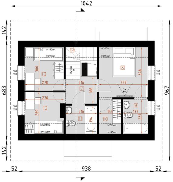 Poddasze projektu D67 - Paulinka z piwnicą