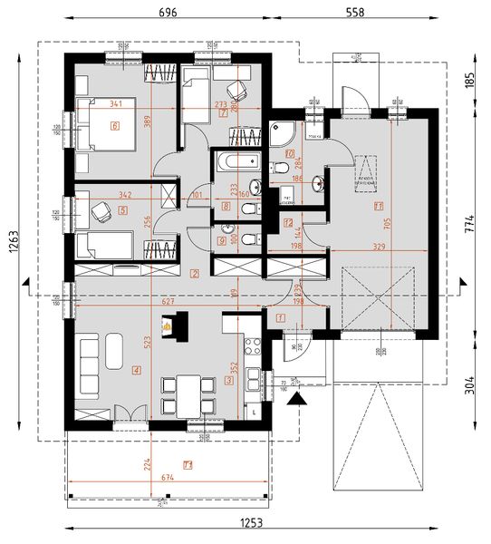 Parter projektu D104 - Marika wersja drewniana