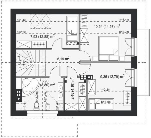 Poddasze projektu Bellino II Termo