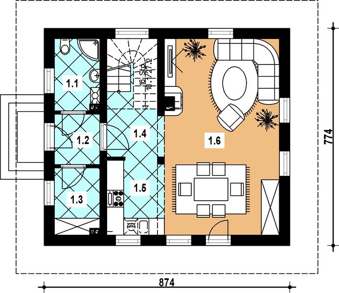 Parter projektu L-44 Dom tradycyjny