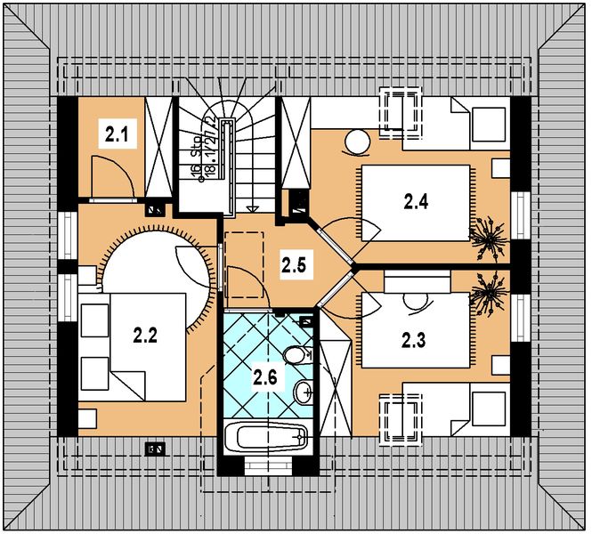 Poddasze projektu L-44 Dom tradycyjny