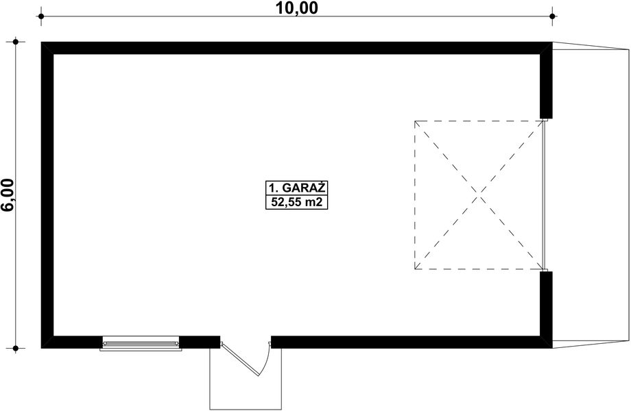 Parter projektu G123 - Budynek garażowy