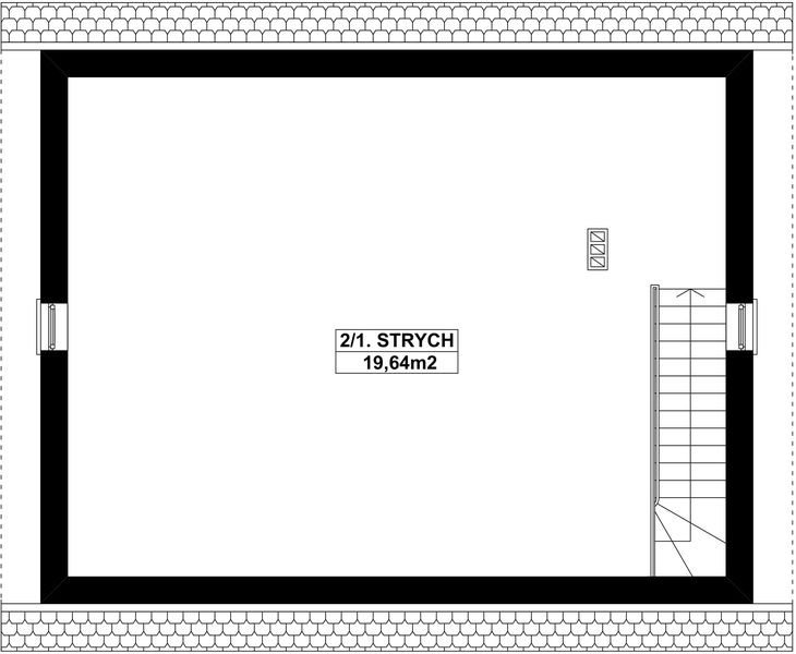 Poddasze projektu G162 - Budynek gospodarczy