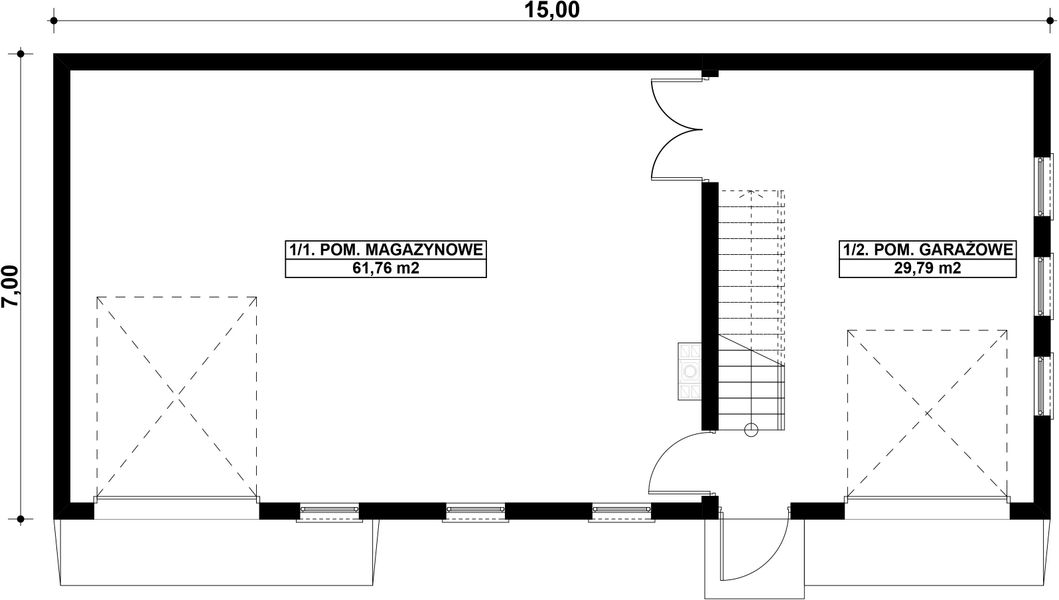 Parter projektu G184 - Budynek garażowo - magazynowy