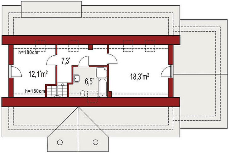 Poddasze projektu Gienia 2 Klasyk B