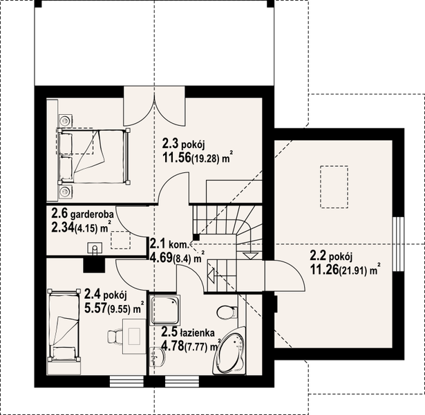 Poddasze projektu Gładyszów 11dws