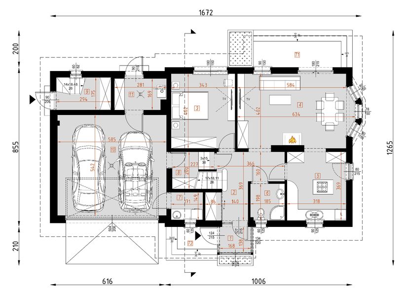 Parter projektu D186 - wersja drewniana