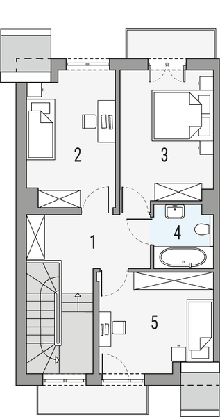 Piętro 1 projektu Nutka - segment lewy