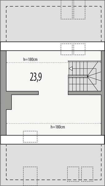 Poddasze projektu Alfa - segment lewy