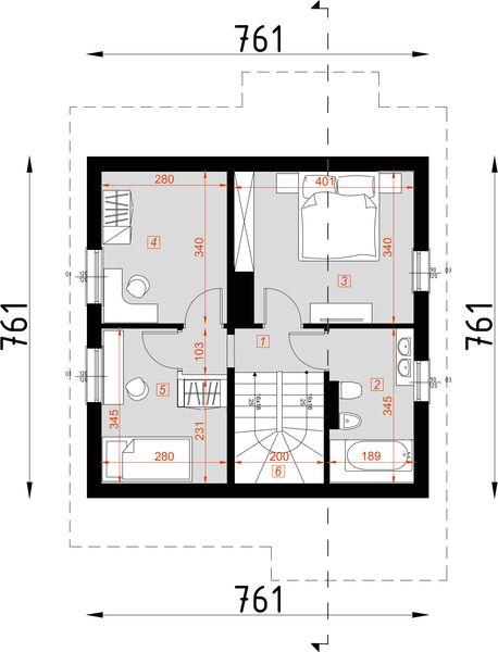 Poddasze projektu D21 - Piotruś wersja drewniana