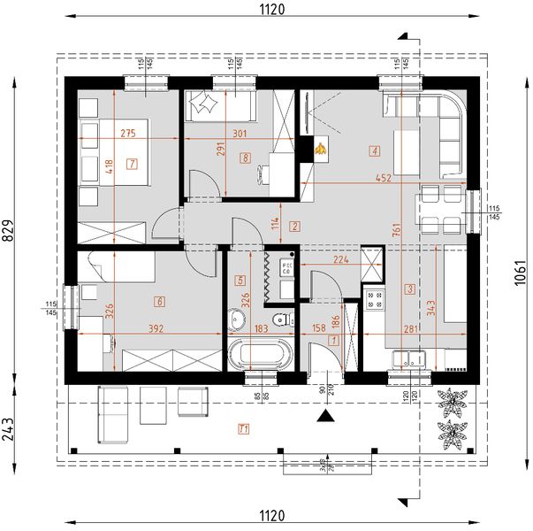 Parter projektu D49 - Maurycy wersja drewniana
