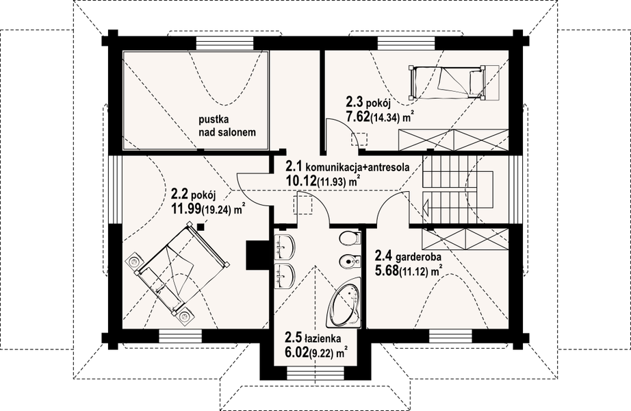 Poddasze projektu Chmielniki małe dw 11