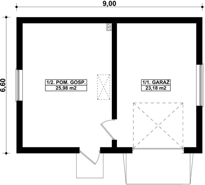 Parter projektu G154 - Budynek garażowo - gospodarczy