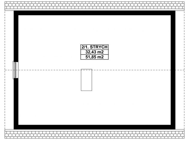 Poddasze projektu G154 - Budynek garażowo - gospodarczy