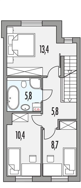 Piętro 1 projektu Kaja S