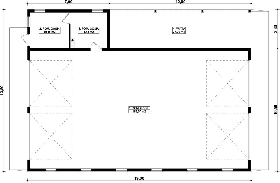 Parter projektu G221 - Budynek gospodarczy