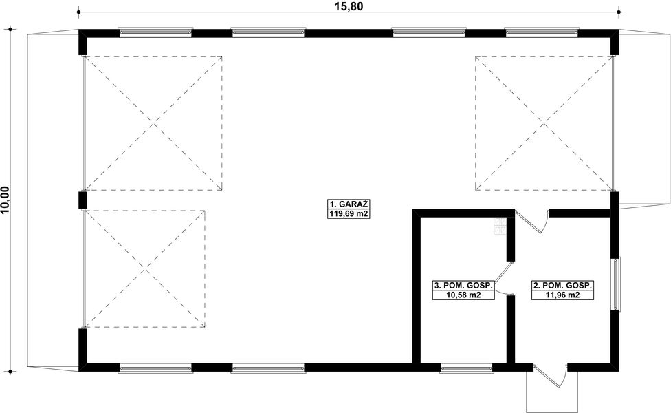 Parter projektu G218 - Budynek garażowo - gospodarczy