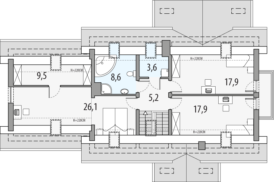 Poddasze projektu Aston 2d