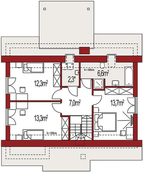 Poddasze projektu Werbi B