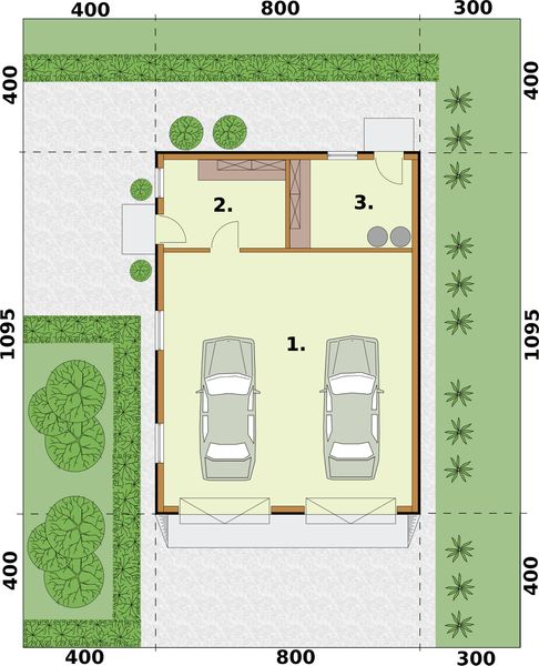 Parter projektu G200 szkielet drewniany budynek gospodarczy