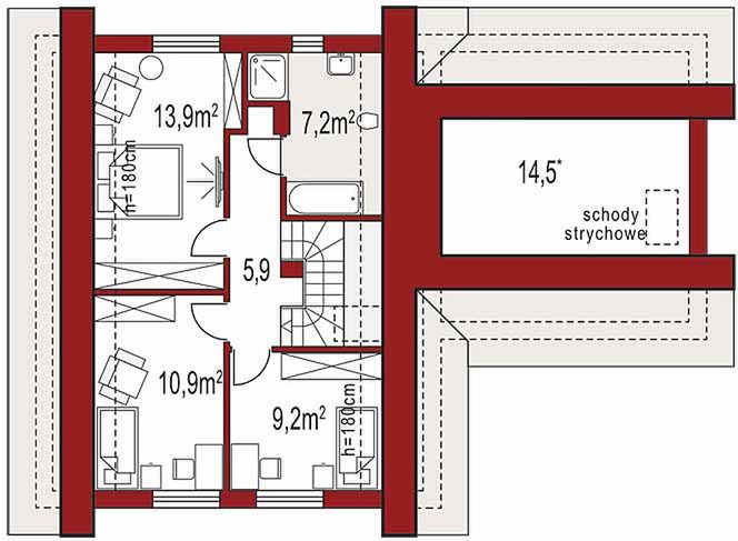 Poddasze projektu Jantar 2A
