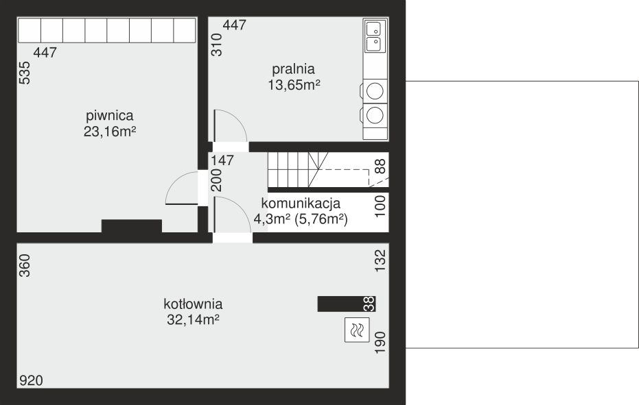 Piwnica projektu Dom przy Cyprysowej 32