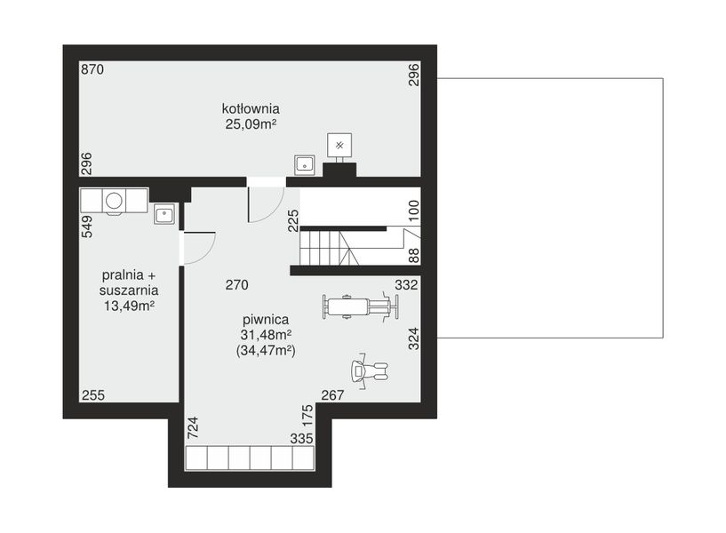 Piwnica projektu Dom przy Cyprysowej 41