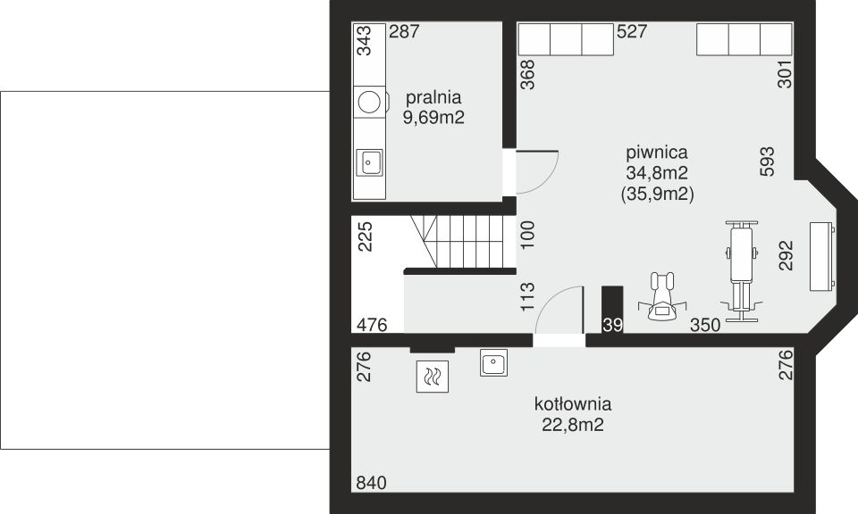Piwnica projektu Dom przy Przyjaznej 11