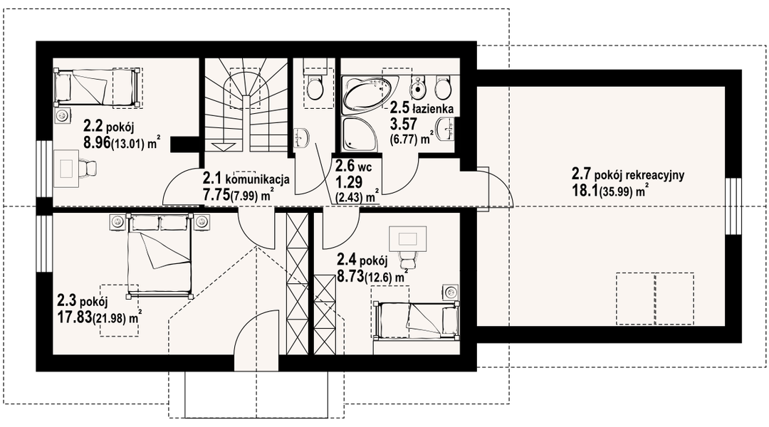 Poddasze projektu Gryfów G